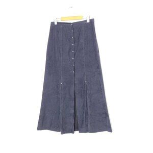 Marie Claire Classic Dark Navy Blue Button-Down Full Length Maxi Skirt Size 9
